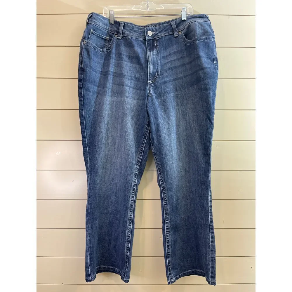 Maurices High-Rise Curvy Blue Denim Jeans Straight Leg Casual Everyday Wear 22W - Picture 2 of 7